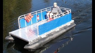 Tiny Pontoon Boats demo video for 6x11 mini pontoon boat kit [upl. by Niels]