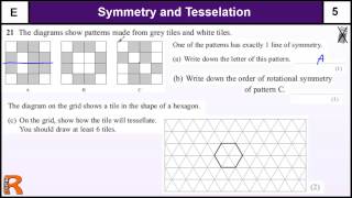 Symmetry and Tesselation GCSE Maths Foundation revision Exam paper practice amp help [upl. by Gazo]