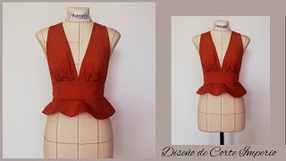 Diseño Corte Imperio  Escote halter  Patronaje [upl. by Daren]