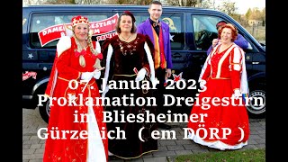 NIKOVIDEO BLIESHEIM Proklamation Dreigestirn 07 01 2023 [upl. by Asabi]