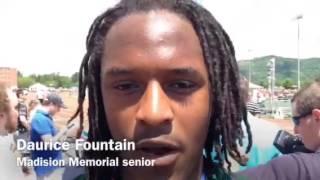 Video Daurice Fountain settles for silver in the long jump [upl. by Yeliac]