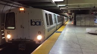 Bay Area Rapid Transit BART Early Afternoon Trains  Embarcadero Station 72215 [upl. by Boj]