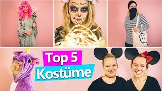 5 coole KOSTÜMIDEEN für Karneval Fasching Halloween  Last Minute Verkleidung selber machen DIY [upl. by Eneladgam]