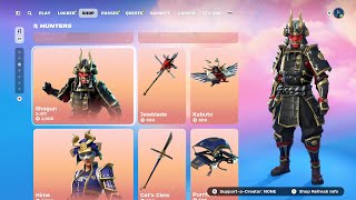 FORTNITE BUYING SHOGUN AND JAWBLADE PICKAXE AND KABUTO GLIDER [upl. by Atilef922]