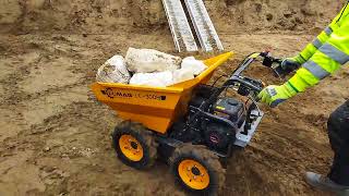 Mini dumper lumag md 300r climbing up with big stones [upl. by Murtha252]