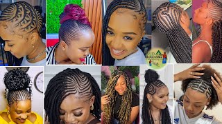 New Braided Design Hairstyles For Black Hair  Knotlesscornrows 1 [upl. by Eyaf]