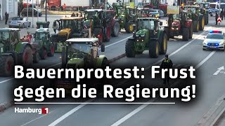 Erneut großer Bauernprotest Traktoren in der Hamburger Innenstadt [upl. by Arramat]