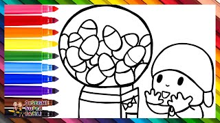 Disegnare E Colorare Pocoyó Con Un Distributore Automatico Di Giocattoli 👶🧸 Disegni Per Bambini [upl. by Dachy]