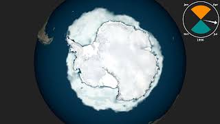 Animation of Antarctic sea ice coverage 19782023 [upl. by Huan]