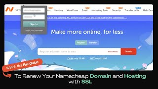 How to Renew Namecheap Domain and Hosting with SSL [upl. by Amsden]