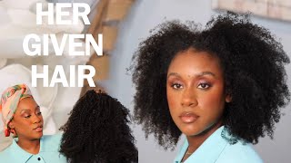 Natural Hair Transformation with HerGivenHair Half Wig💥All In One [upl. by Tamah]