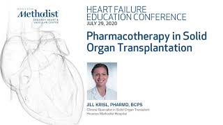 Pharmacotherapy in Solid Organ Transplantation Jill Krisl PharmD BCPS July 29 2020 [upl. by Eki276]