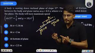 A body is moving down inclined plane of slope \37\circ\ The coefficient of friction betwee [upl. by Johnath28]