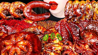 ASMR MUKBANG Spicy FLEX Seafood Boil Octopus Oyster Kielbasa Crab Recipe CookingampEating Mukbang [upl. by Adnawahs]