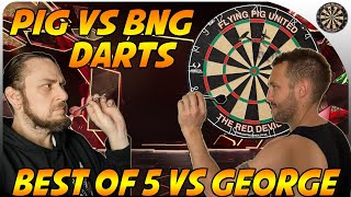 Pig VS George  Best of 5 Online Darts VS BnGdarts darts 180 501 [upl. by Dobbins]