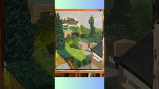 I painted the view from my window My acrylic painting progress start to finish acryliclandscape [upl. by Laon]