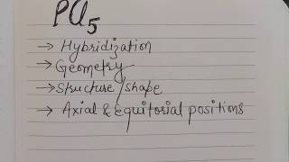 PCl5 Hybridisation Structure Shape [upl. by Leamsi]