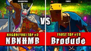 GGST  NBNHMR Nagoriyuki VS Brodude Faust  Guilty Gear Strive High level gameplay [upl. by Ladnek]