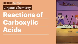 Carboxylic Acids Reactions Esterification Amides amp More Full Lesson  Sketchy MCAT [upl. by Nosyt]