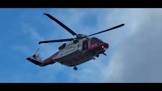 Coastguard Helicopter GMCGZ Taking Off On Plymouth Hoe On 141024 [upl. by Ignatius]