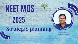 NEET MDS 2025 What to do now How should we plan our studies [upl. by Bowles]