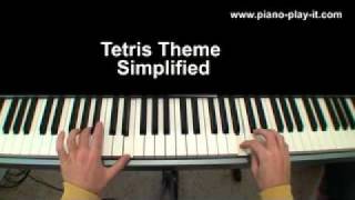 Tetris Theme Piano Simplified Version  Video Game Sheet Music for Beginners [upl. by Anaira]