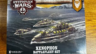 Dystopian Wars Unboxing the Xenophon Battlefleet set [upl. by Tamsky]