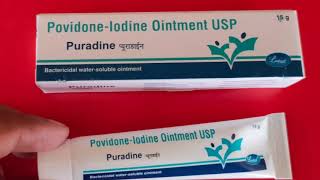 PovidoneIodine Ointment  Puradine Ointment Use benefits doses sides effects [upl. by Weldon]