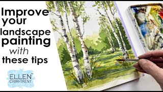 How to improve your watercolor landscape paintings [upl. by Ansilme62]