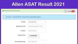 How to check results of Allen ASAT exam 2021 [upl. by Nrevel]