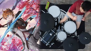 Genshin Impact Tartaglia theme Letter from Ajax drum cover [upl. by Det]