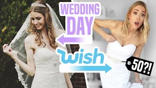 I TRIED WEDDING DRESSES FROM WISH vs My ACTUAL Wedding Dress [upl. by Trillby]