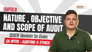 CA Inter  Audit  Chapter 1 Nature  Objective and Scope of Audit  QUICK Revision for Exam [upl. by Kaz]