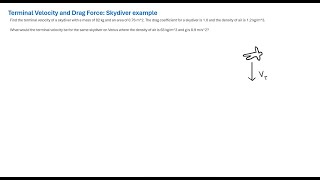 Finding the Terminal Velocity of a Falling Object with drag force [upl. by Stag838]