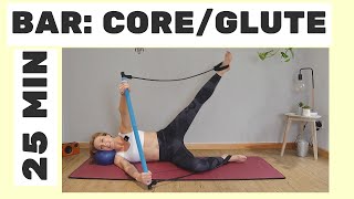 Pilates Bar Core  Glutes Workout  25 minute Home Workout [upl. by Adiuqram405]