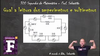 CIRCUITOS ELÉTRICOS  Exercício 33  Qual a leitura dos amperímetros e voltímetros [upl. by Laresa]