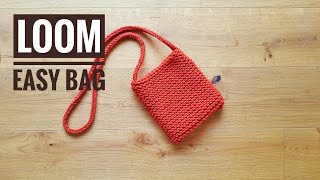 How to Loom Knit an Easy Bag DIY Tutorial [upl. by Enial]