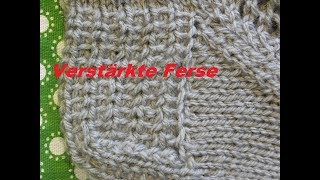 Verstärkte FerseFersenwand strickenMuster 124Stricken mit Nadelspiel [upl. by Ytisahcal]