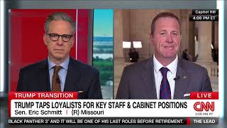 Senator Schmitt joins Tapper to discuss Senate Majority Leader Race President Trumps appointments [upl. by Dionne679]