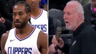 Gregg Popovich Tells Spurs Crowd to Stop Booing Kawhi Leonard [upl. by Aiuhsoj4]