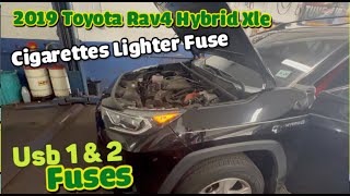 2019 Toyota RAV4 XLE Hybrid cigarette lighter fuse USB 1 and USB 2 [upl. by Landsman]