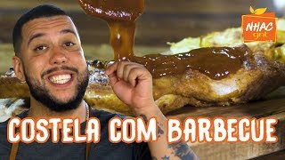 Costelinha suína com molho barbecue e batatas grelhadas  Nhac na Brasa [upl. by Annotahs]