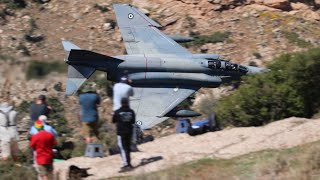 THE LEGENDARY F4 PHANTOMS FLYING LOW IN THE GREEK MACH LOOP  4K [upl. by Atalanti]