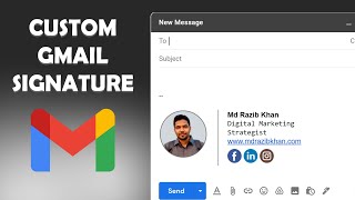 Easy steps to create Gmail signature with icons and image  Gmail signature template download [upl. by Shull]