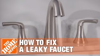 How to Fix a Leaky Faucet  The Home Depot [upl. by Acirne]