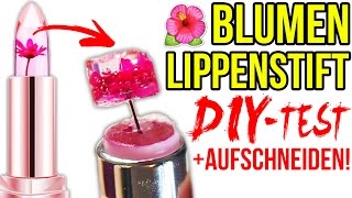 GENIALER BLUMENLIPPENSTIFT DIY Test  AUFSCHNEIDEN FAIL ODER ECHT Verlosung [upl. by Leehar]