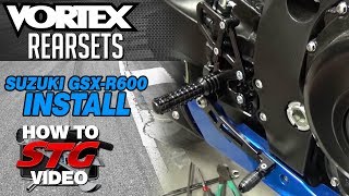 How To Install Vortex Rear Sets on a 2015 Suzuki GSXR600 from SportbikeTrackGearcom [upl. by Khajeh]