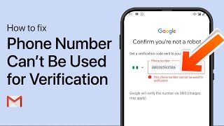 How To Fix This Phone Number Cannot Be Used for Verification on Gmail Account [upl. by Ahtebbat236]