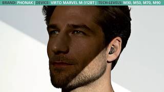 Phonak Virto Marvel 312 Bluetooth Hearing Aid  Size Shape Colour and Glasses [upl. by Haze]