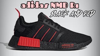 BLACK AND RED adidas NMD R1 Detailed Look and Release Update [upl. by Dukey]